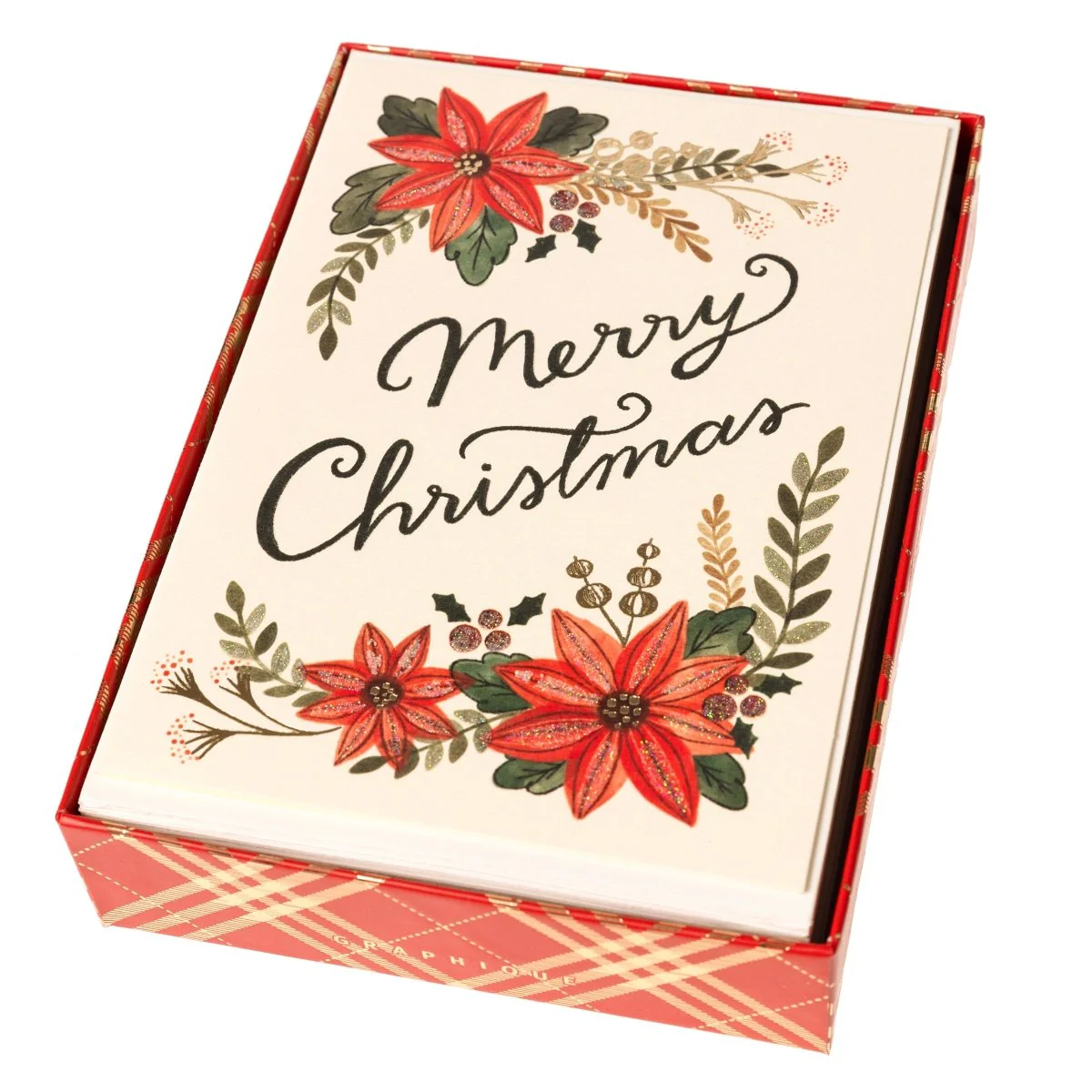 Cream Floral Holiday Boxed Cards - Image 3