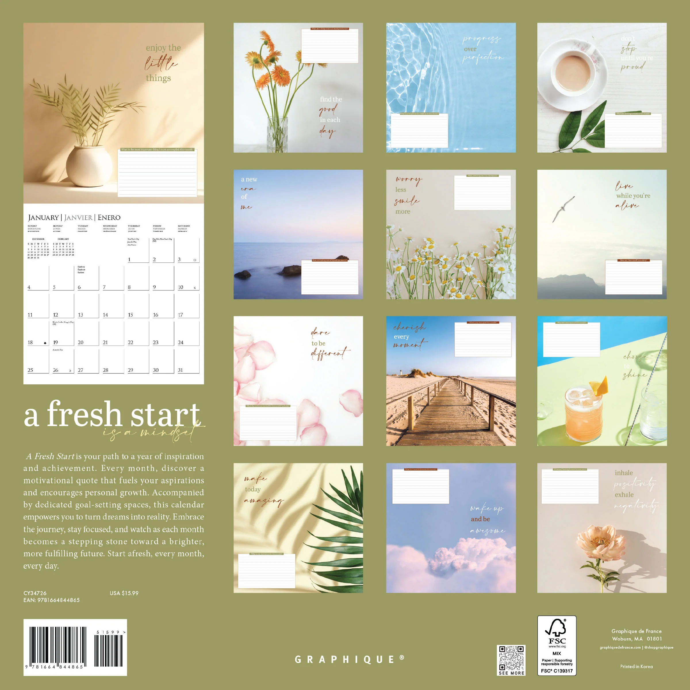 A Fresh Start 12 x 12 Wall Calendar - Image 4