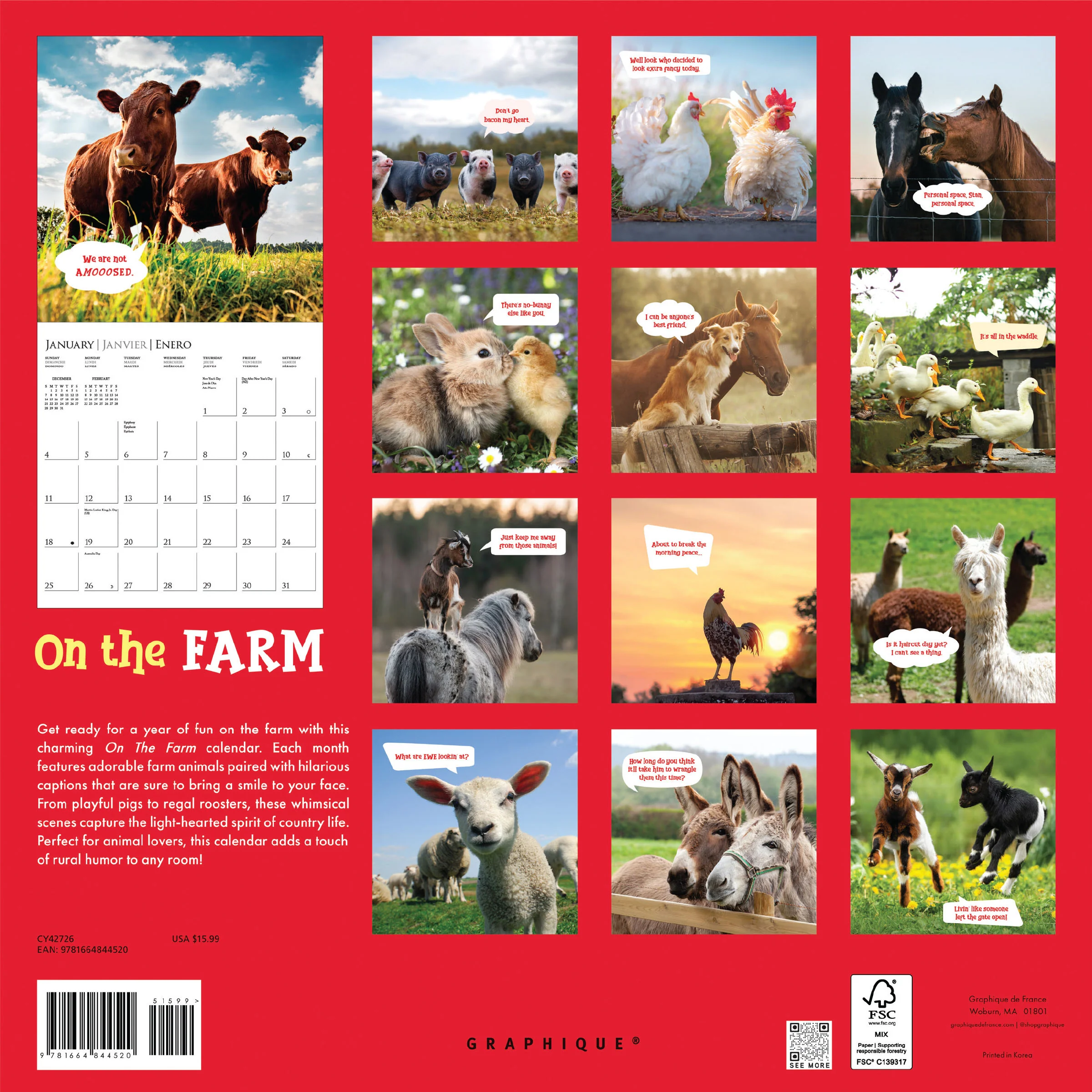 On the Farm 12 x 12 Wall Calendar - Image 4
