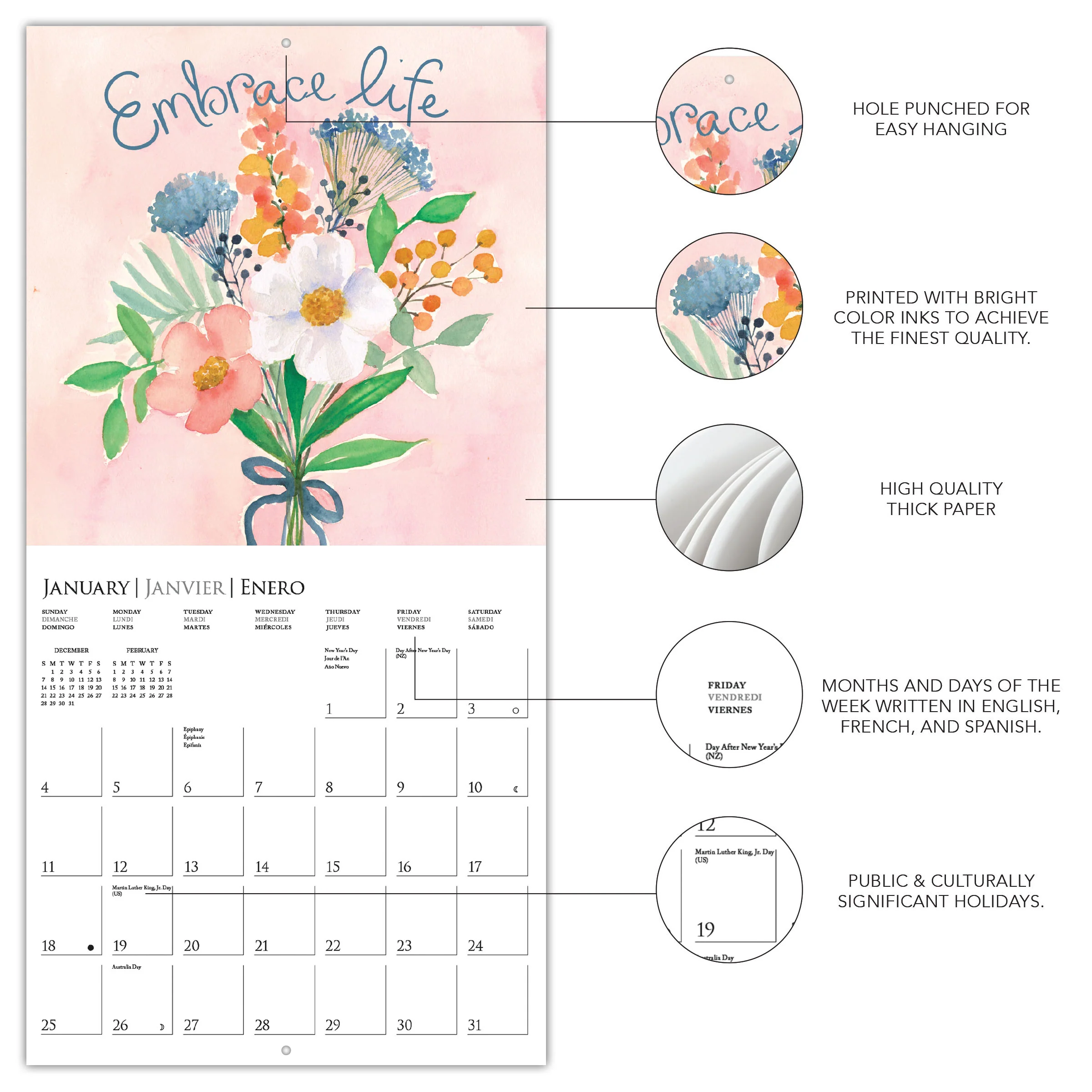 Live, Love, Laugh 12 x 12 Wall Calendar - Image 3