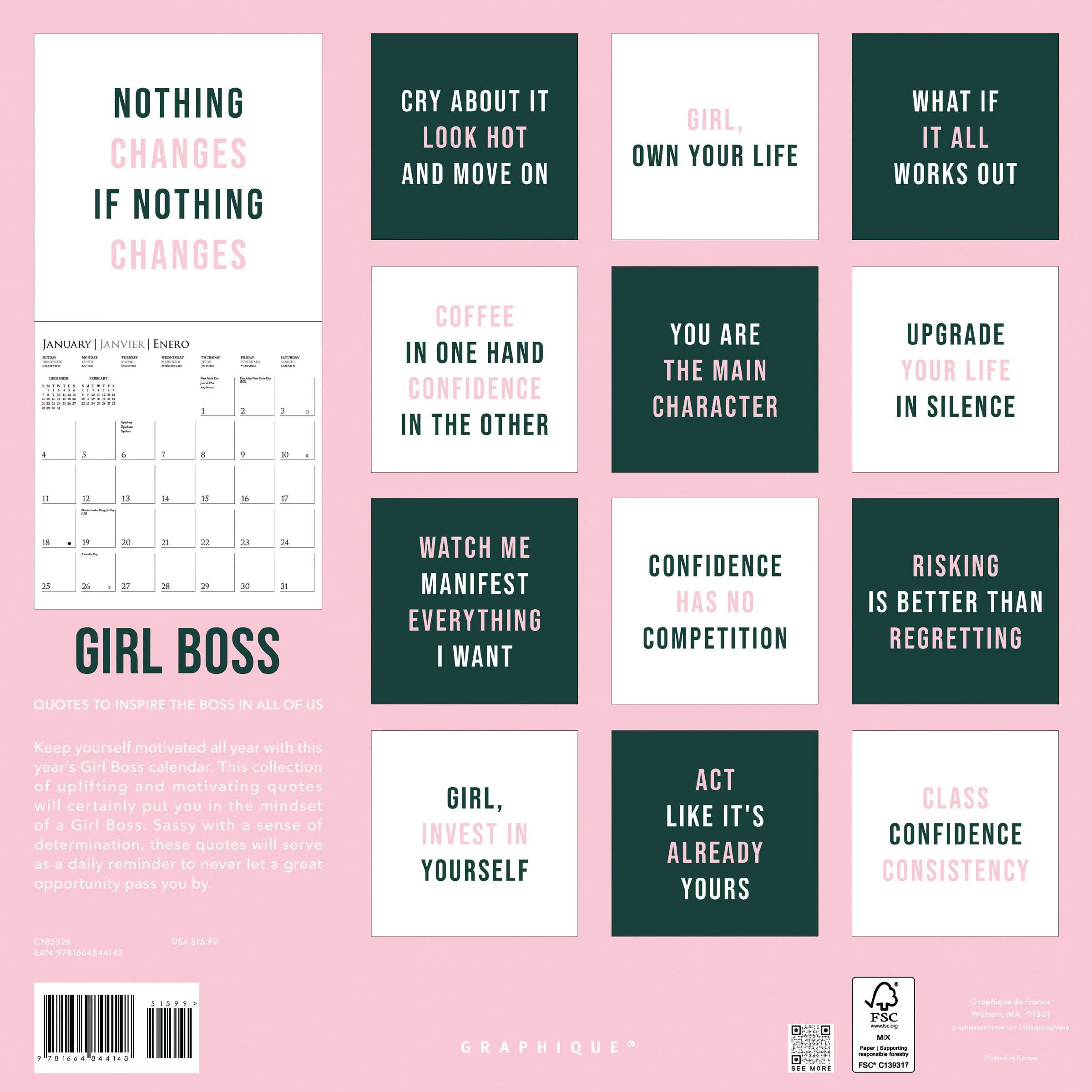 Girl Boss 12 x 12 Wall Calendar - Image 4