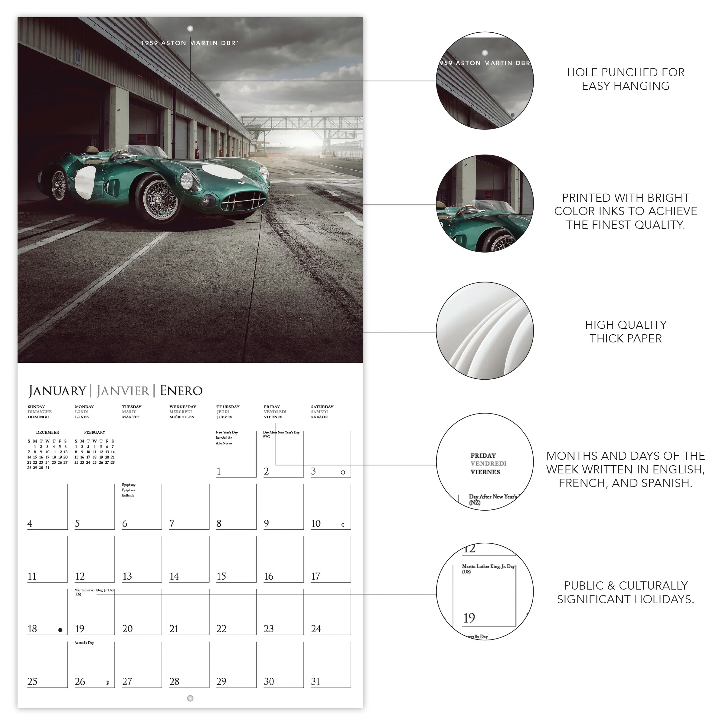 Car Legends 12 x 12 Wall Calendar - Image 3