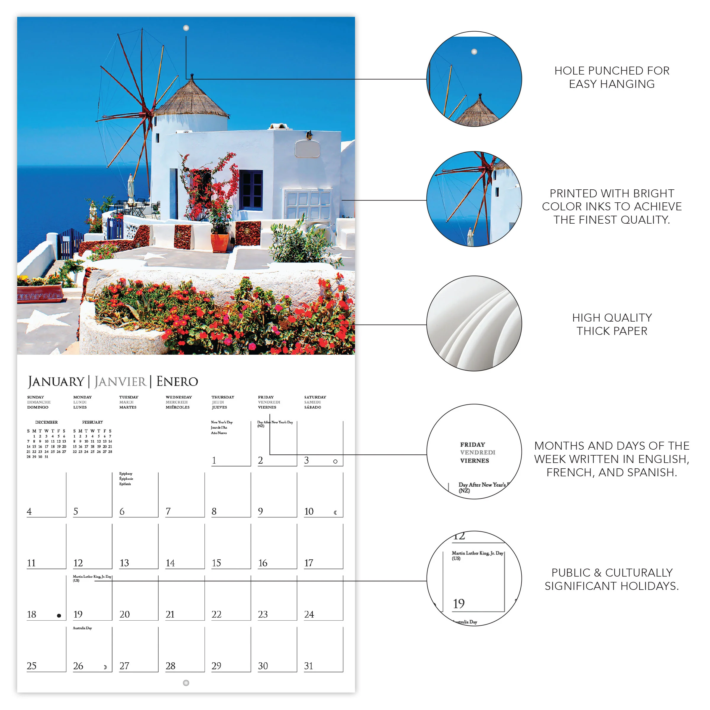 Greek Isles 12 x 12 Wall Calendar - Image 3