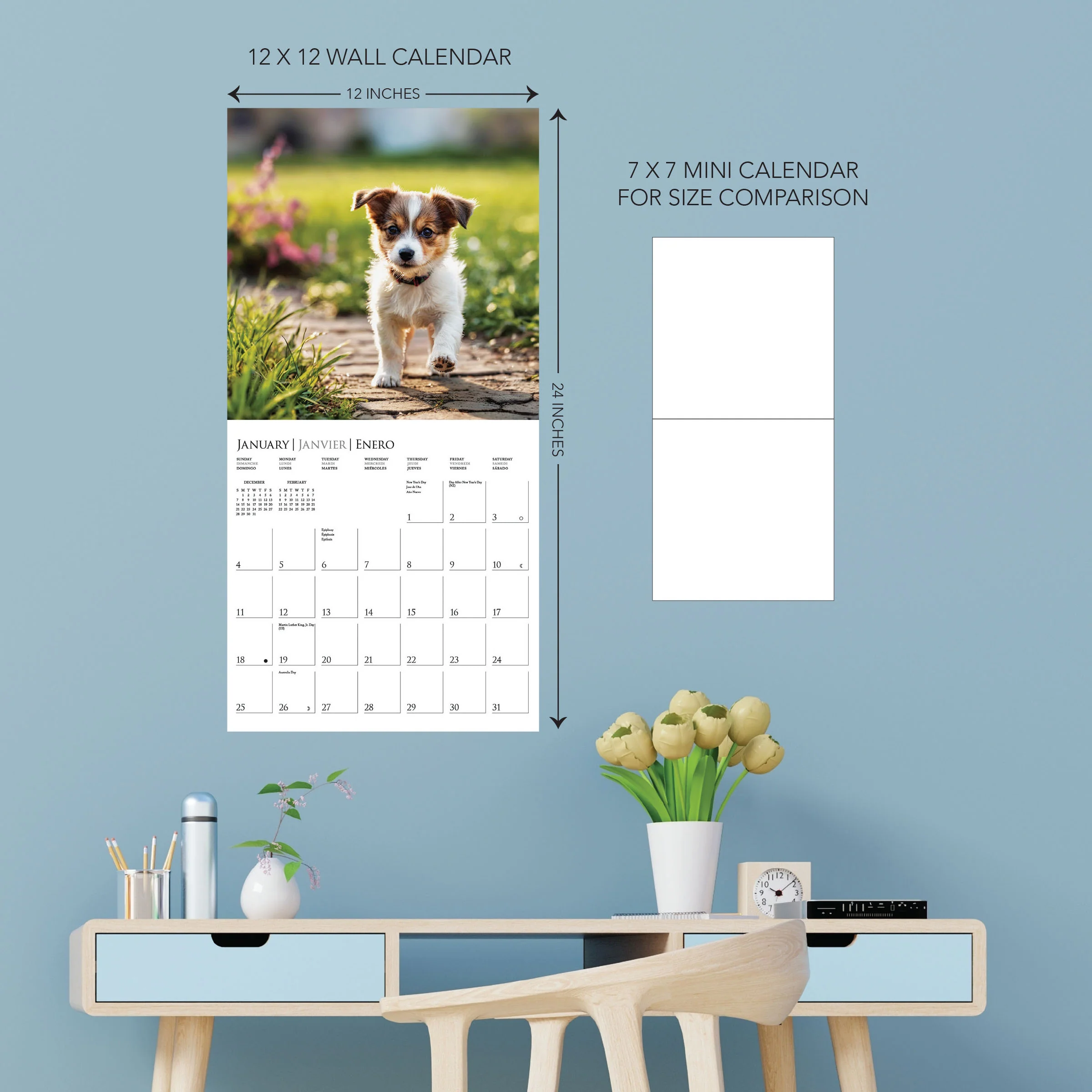 Puppy Love 12 x 12 Wall Calendar - Image 5