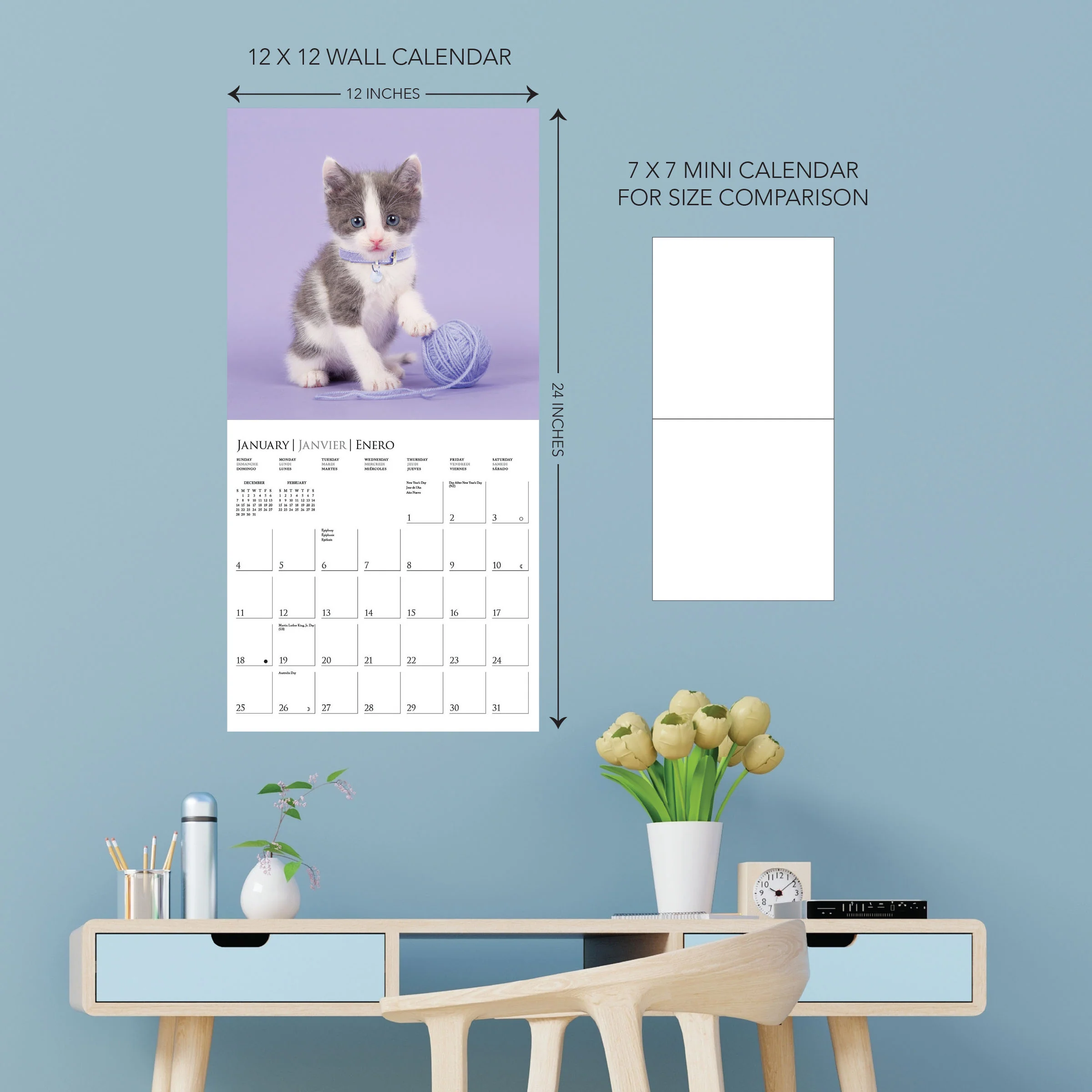 Cute Kittens 12 x 12 Wall Calendar - Image 5