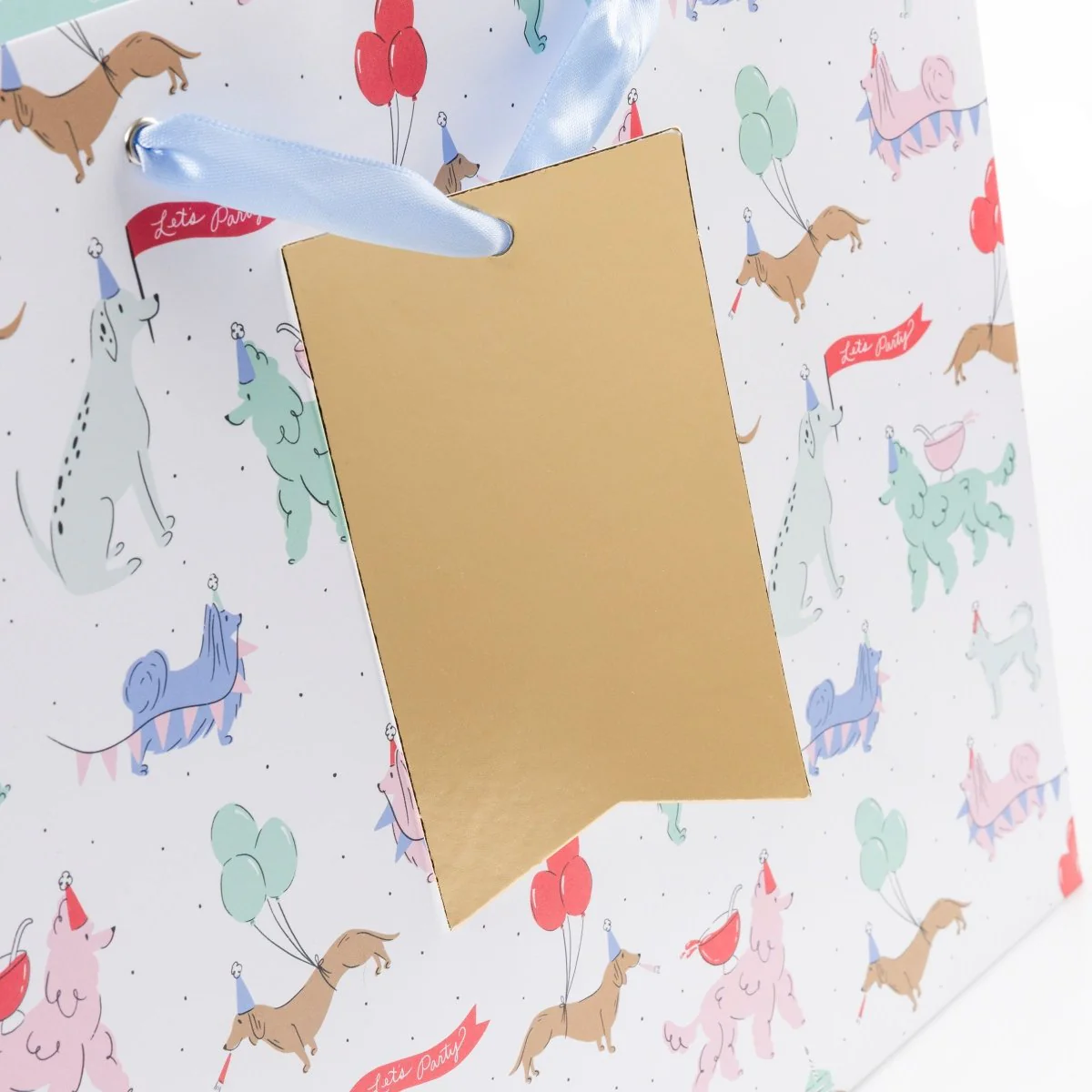 Party Dogs White Large Landscape Gift Bag - Image 3
