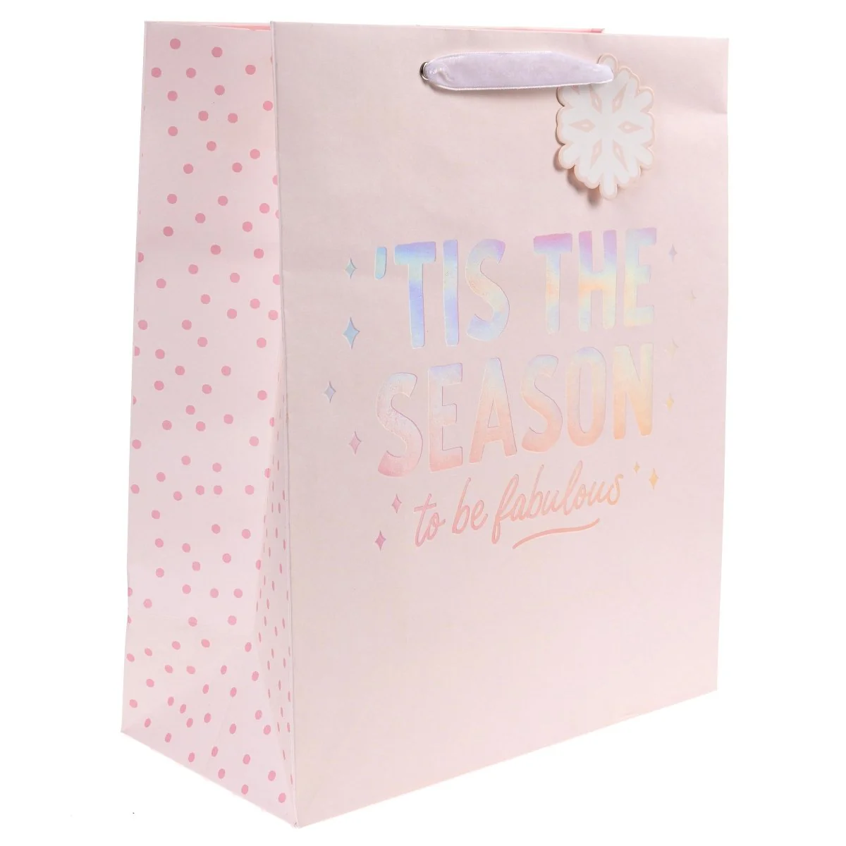 Fabulous Pink Holiday Large Gift Bag - Image 5