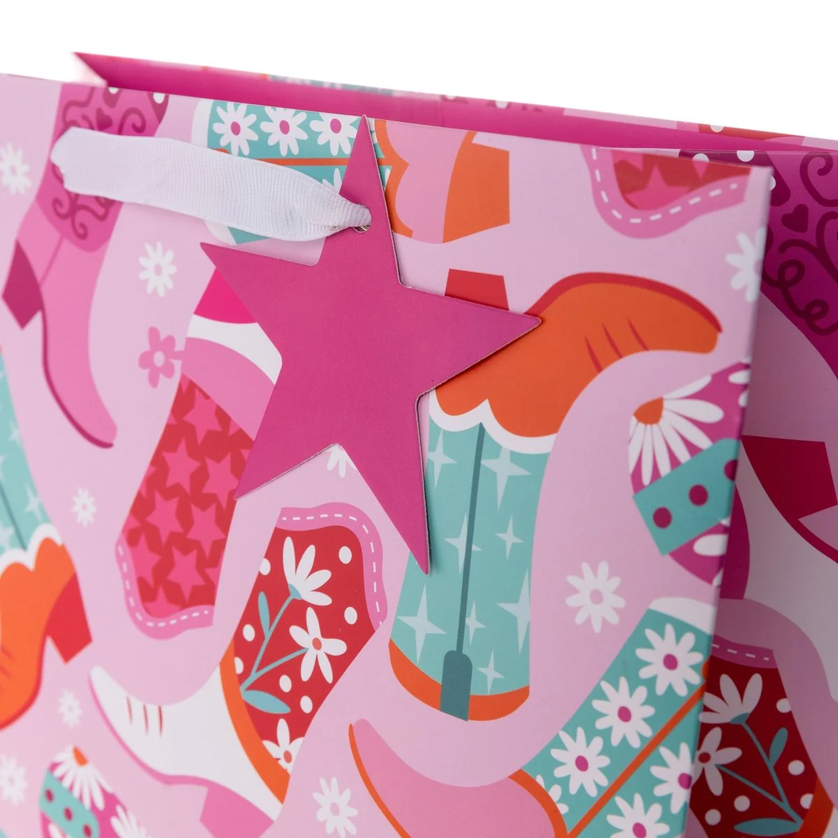 Pink Cowgirl Large Portrait Gift Bag - Image 3