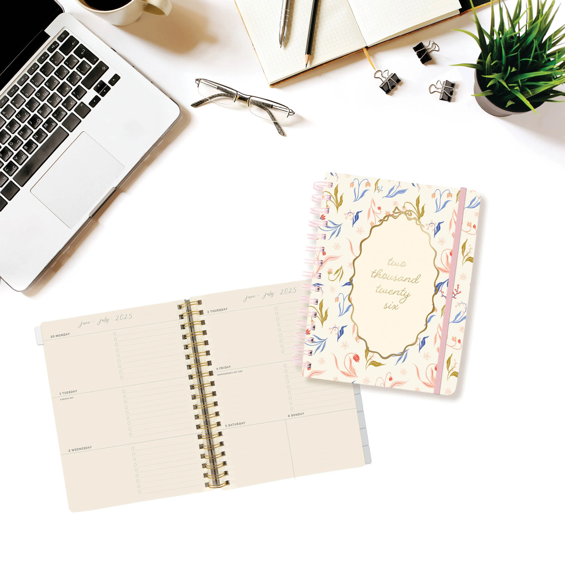 Farmhouse Floral 6 x 8 18-Month Hardbound Spiral Planner - Image 5