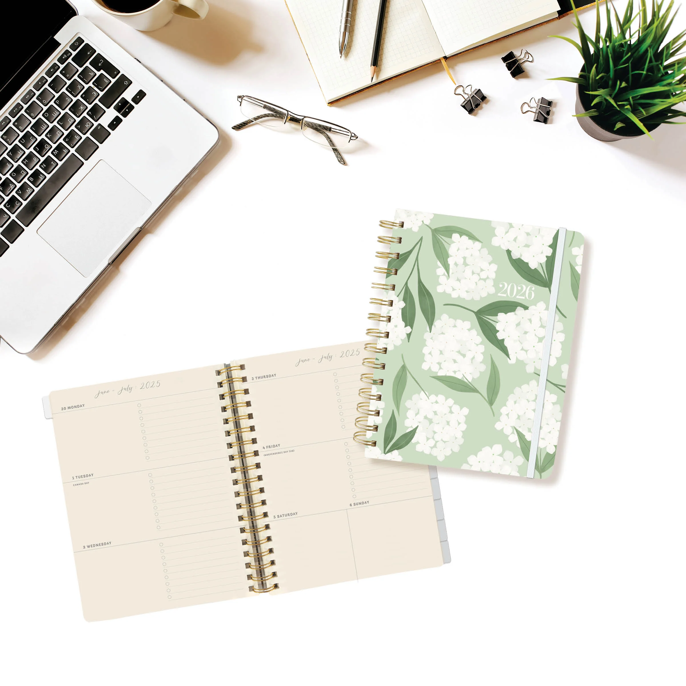 Hydrangea 6 x 8 18-Month Hardbound Spiral Planner - Image 5