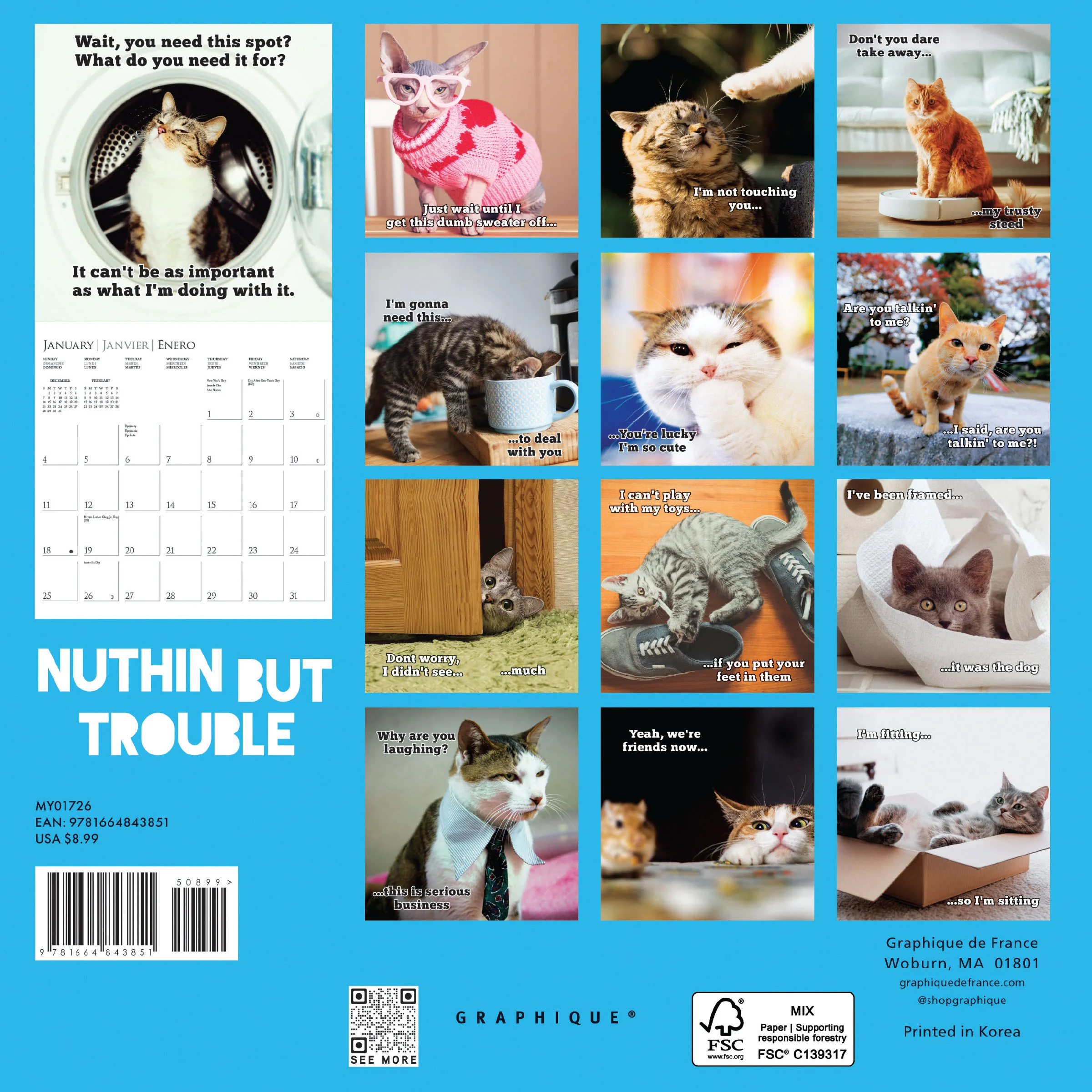 Nuthin' But Trouble 7 x 7 Mini Calendar - Image 4