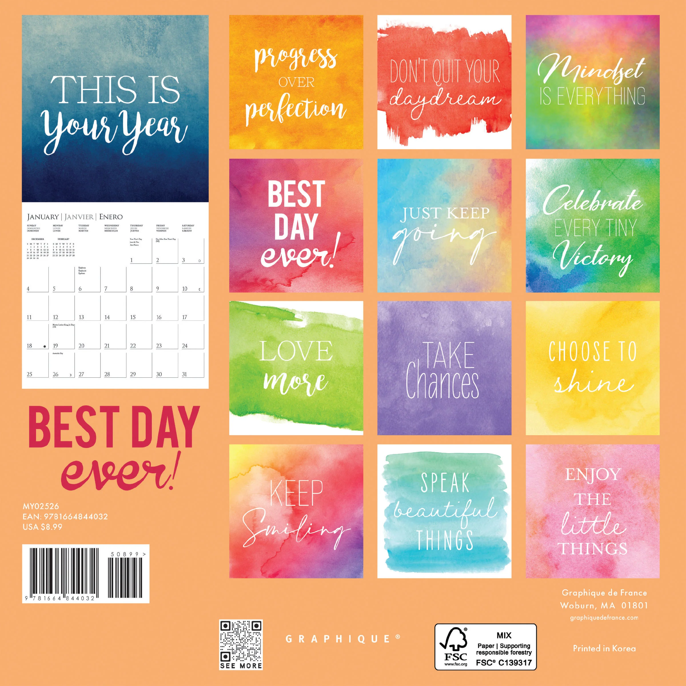 Best Day Ever 7 x 7 Mini Calendar - Image 4