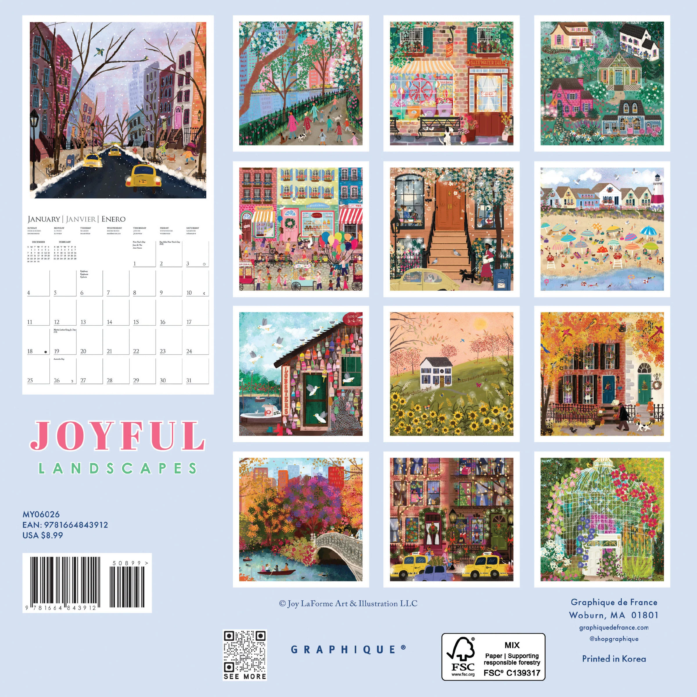 Joyful Landscapes 7 x 7 Mini Calendar - Image 4