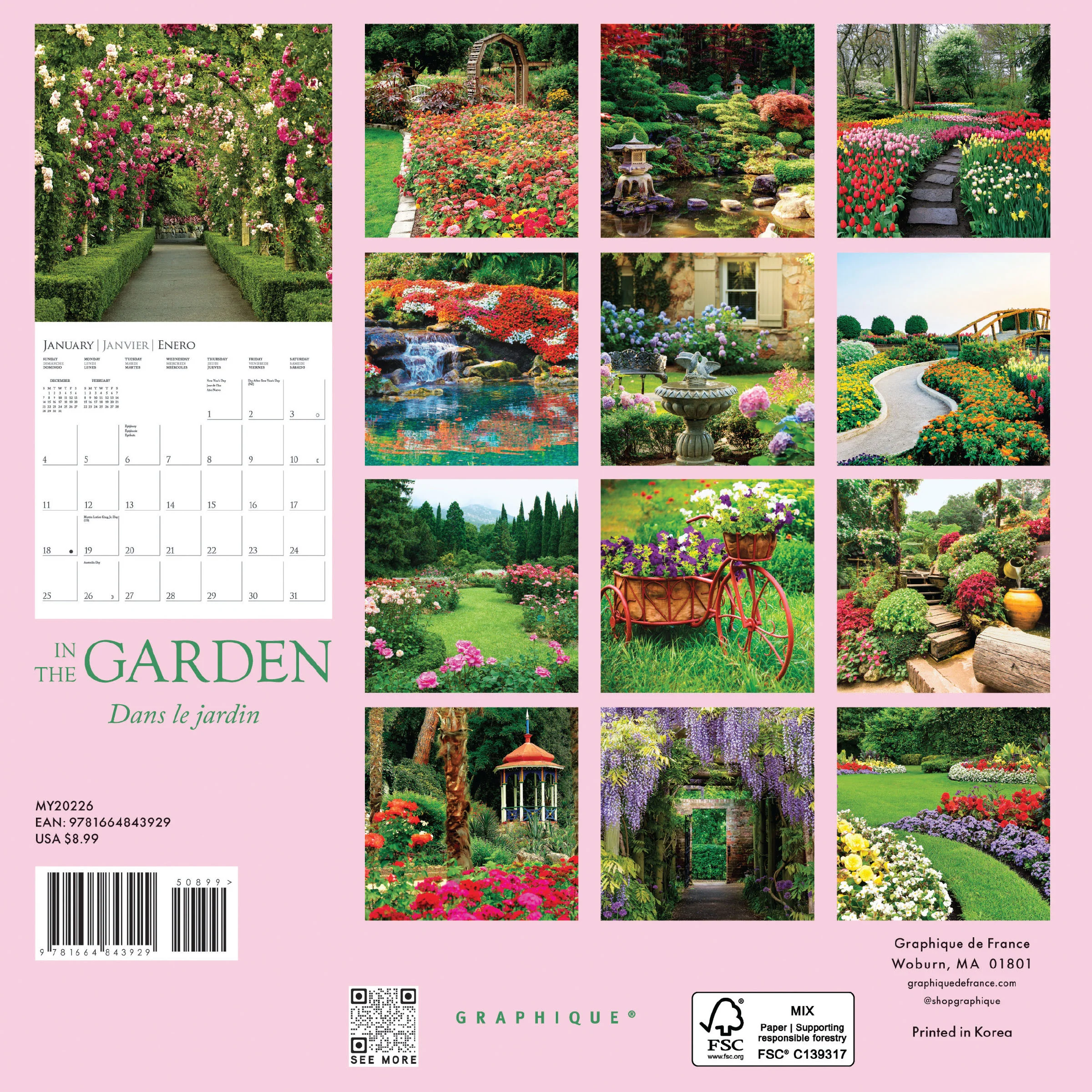 In the Garden 7 x 7 Mini Calendar - Image 4