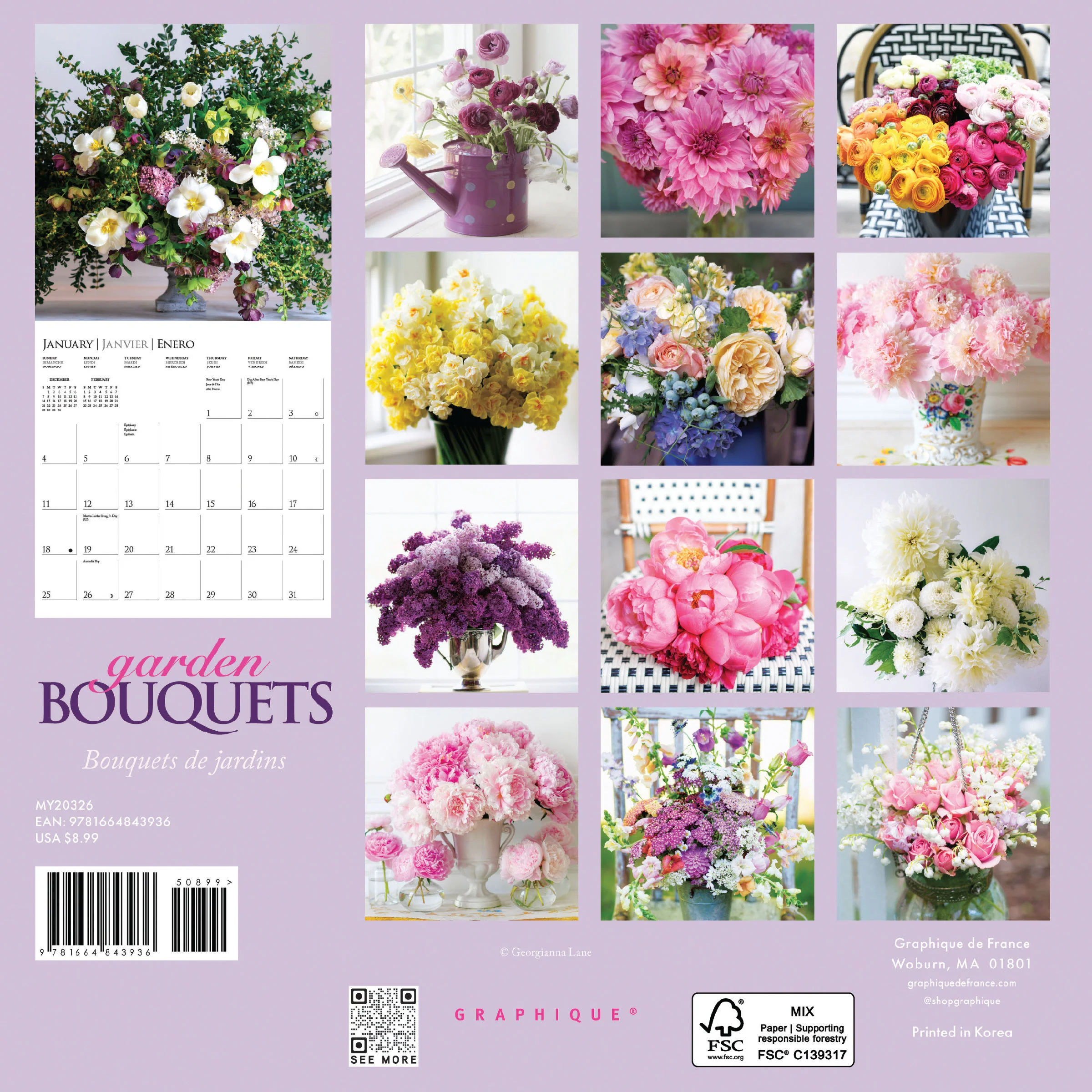 Garden Bouquets 7 x 7 Mini Calendar - Image 4