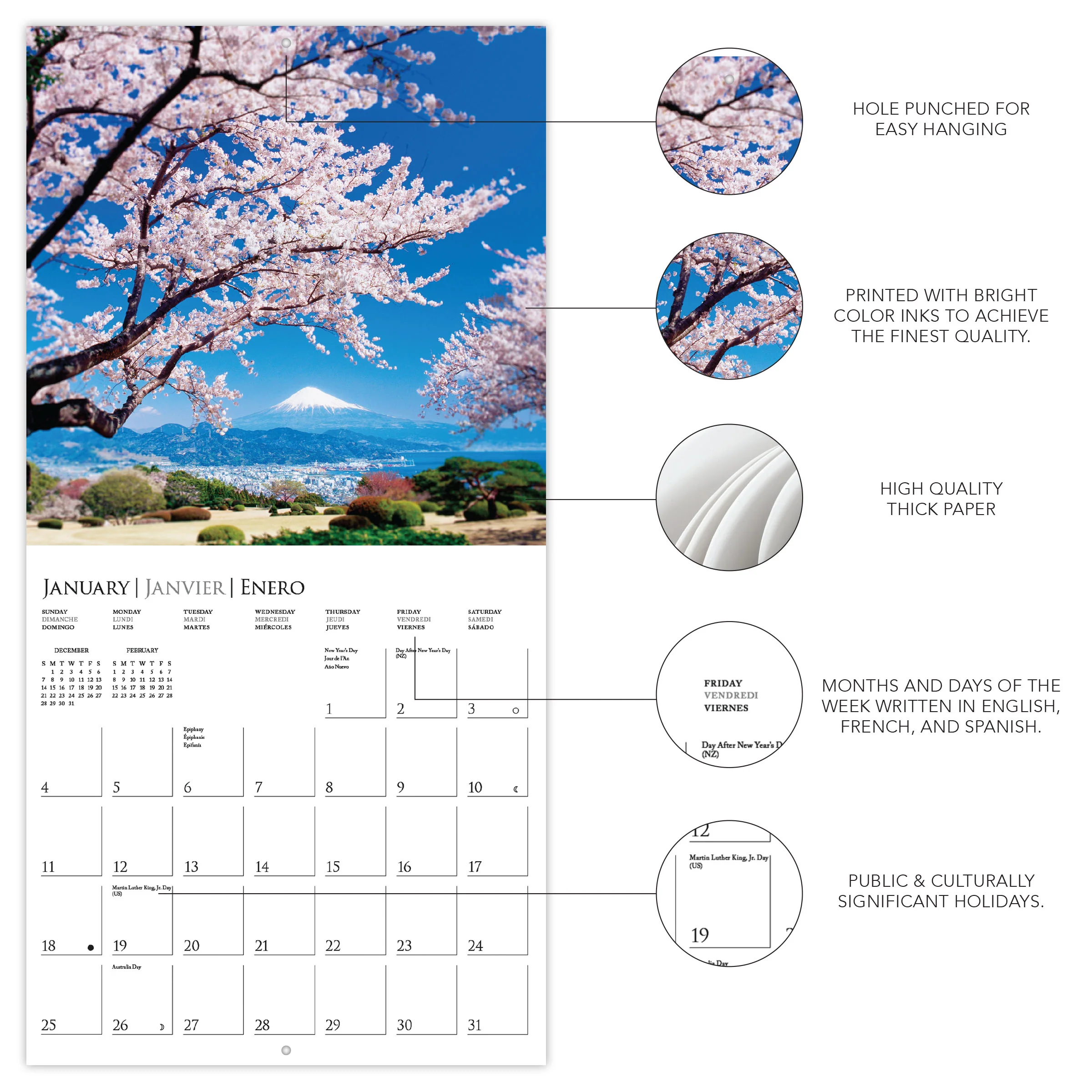 Passport to the World 7 x 7 Mini Calendar - Image 3