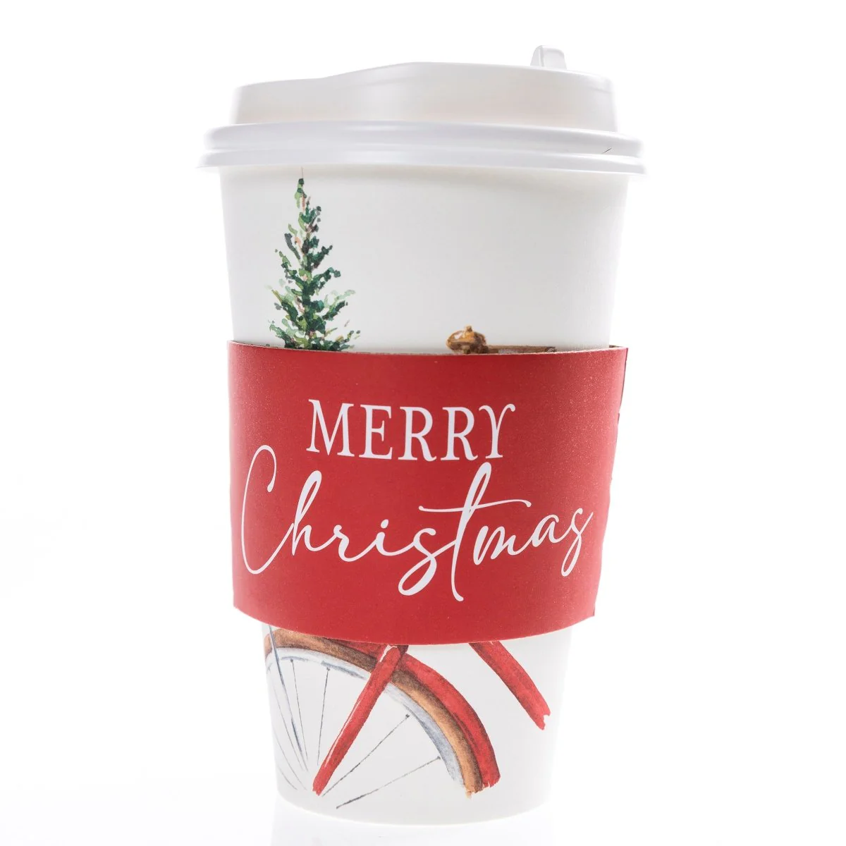 Bike with Gifts Holiday Disposable Travel Cups - Image 5