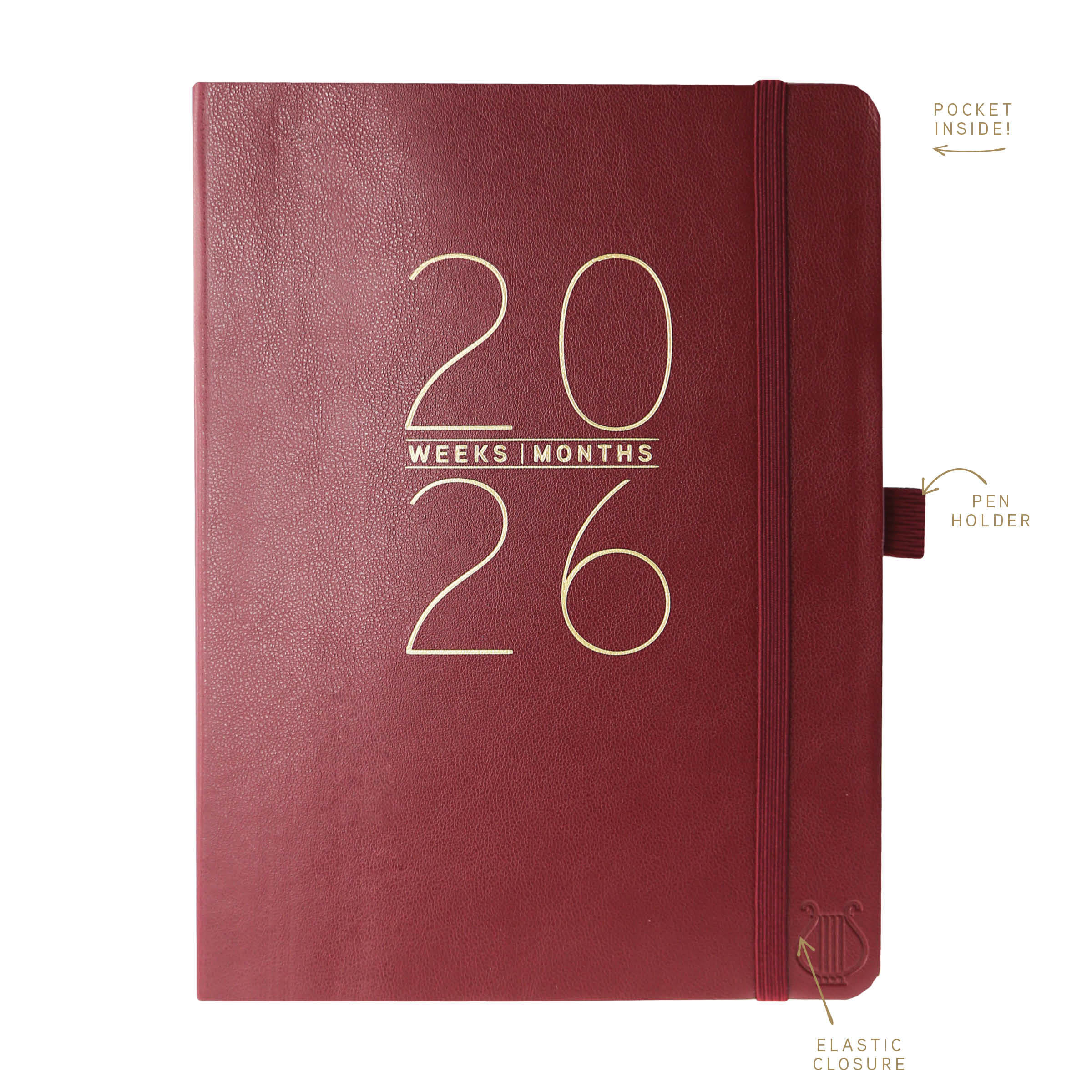 Apollo Collection Red 6 x 8 18-Month Vegan Leather Planner - Image 4