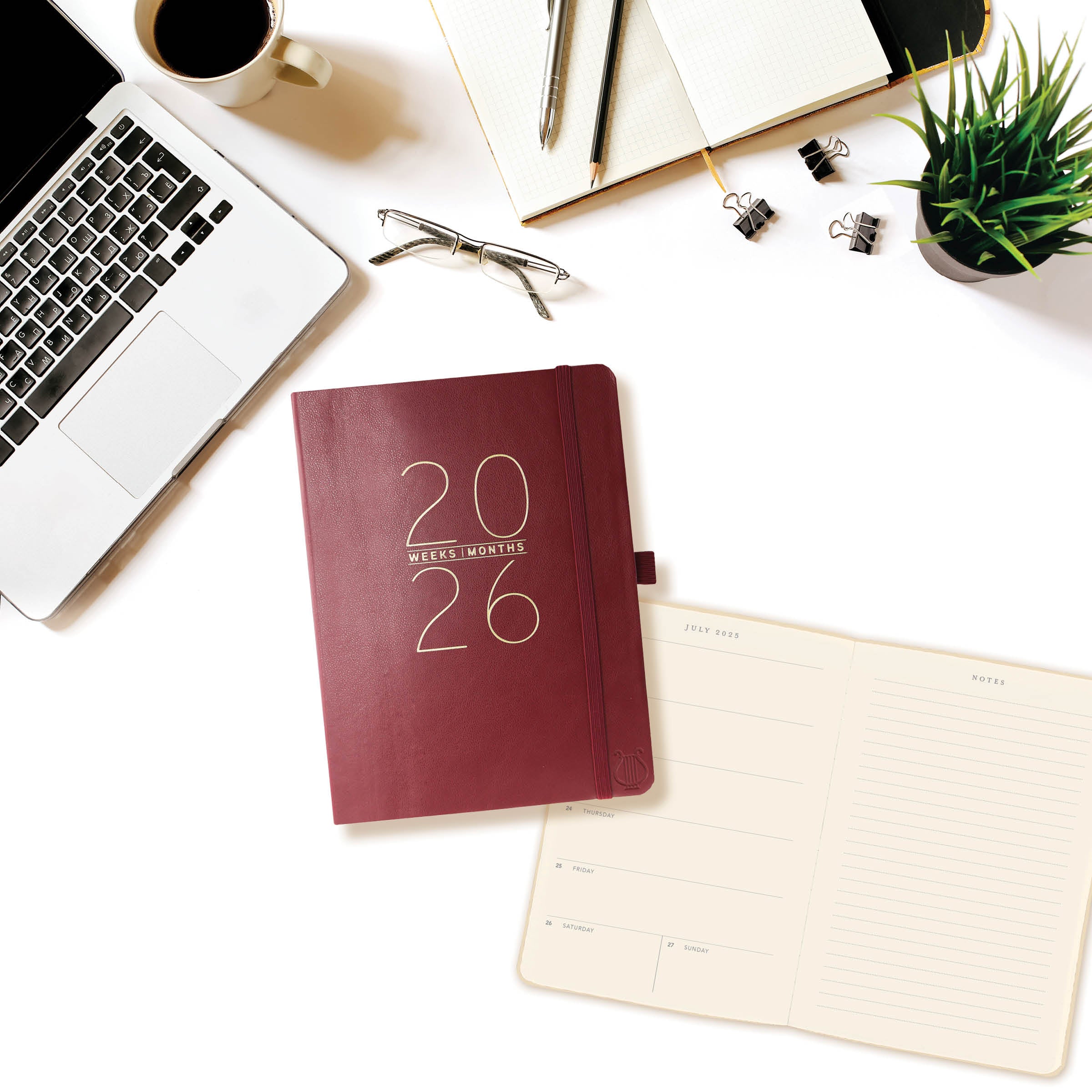 Apollo Collection Red 6 x 8 18-Month Vegan Leather Planner - Image 5