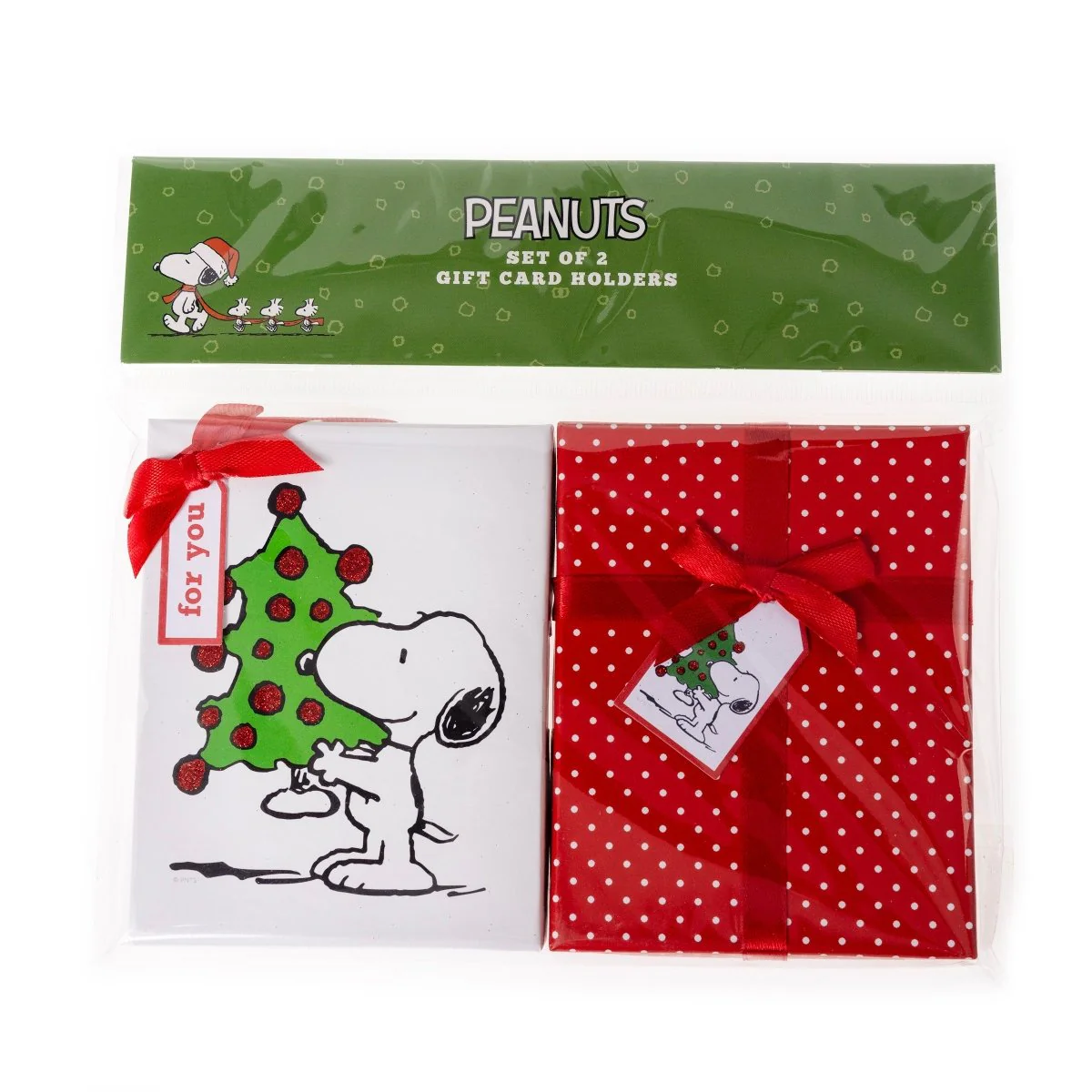 Snoopy Holding Tree Holiday Gift Card Holder Set - Image 6